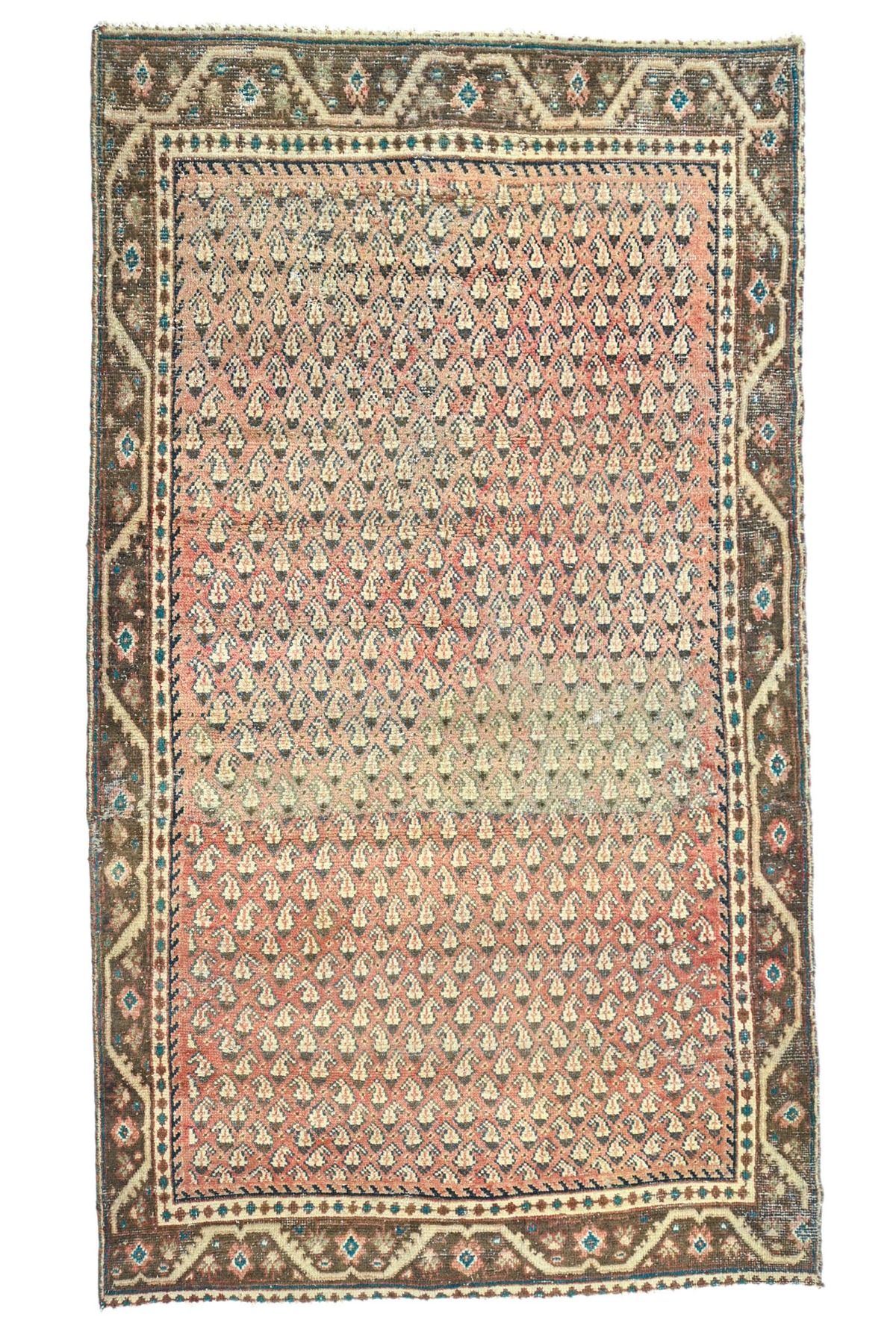 Antique Muted Tribal 5X8 Distressed Vintage Oriental Rug