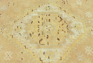 Antique Muted Peach Tribal 4X9 Distressed Vintage Oriental Runner Rug