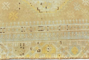 Antique Muted Peach Tribal 4X9 Distressed Vintage Oriental Runner Rug