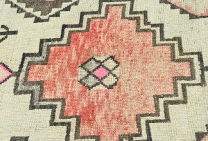 Antique Muted Tribal 4'6X7'4 Distressed Vintage Oriental Rug