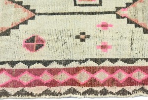 Antique Muted Tribal 4'6X7'4 Distressed Vintage Oriental Rug