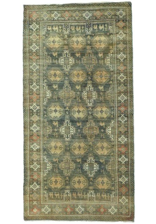 Antique Muted Tribal 4X8 Distressed Vintage Oriental Runner Rug