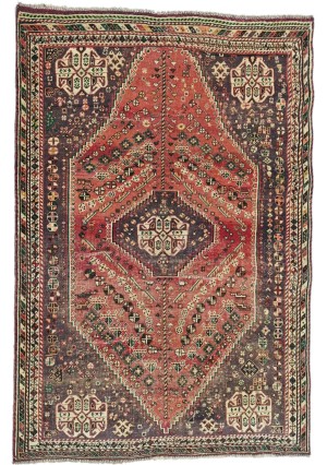 Antique Muted Tribal 5'4X7'7 Distressed Vintage Oriental Rug
