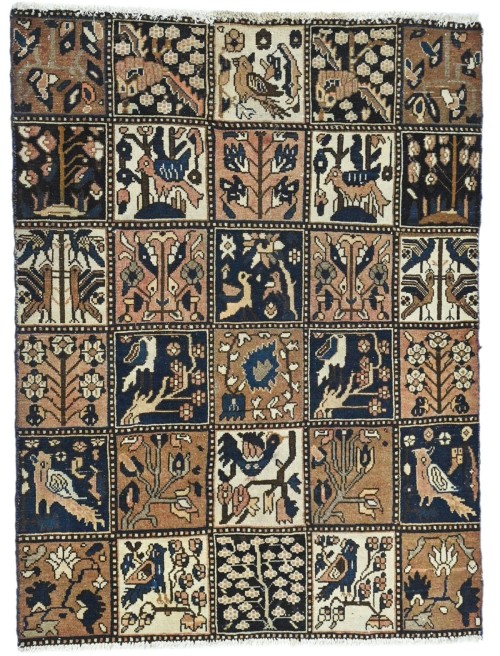 Antique Muted Tribal 3'8X4'6 Distressed Vintage Oriental Rug