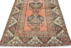 Antique Muted Tribal 4X6'5 Distressed Vintage Oriental Rug