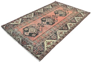 Antique Muted Tribal 4X6'5 Distressed Vintage Oriental Rug