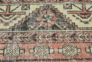Antique Muted Tribal 4X6'5 Distressed Vintage Oriental Rug
