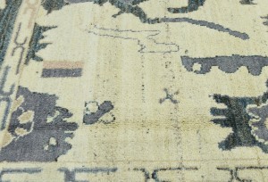 Cream Floral Oushak Peshawar 8X10 Pakistan Oriental Rug