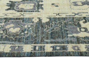 Cream Floral Oushak Peshawar 8X10 Pakistan Oriental Rug