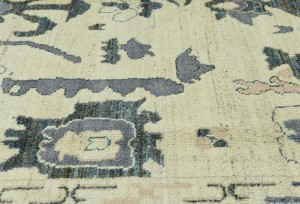 Cream Floral Oushak Peshawar 8X10 Pakistan Oriental Rug