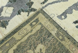 Cream Floral Oushak Peshawar 8X10 Pakistan Oriental Rug