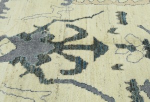 Cream Floral Oushak Peshawar 8X10 Pakistan Oriental Rug