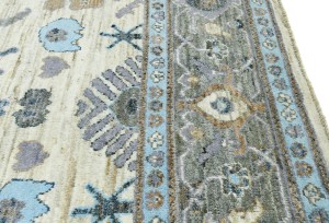 Cream Floral Oushak Peshawar 9'3X12'8 Pakistan Oriental Rug
