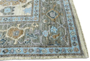 Cream Floral Oushak Peshawar 9'3X12'8 Pakistan Oriental Rug