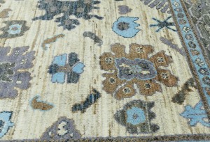 Cream Floral Oushak Peshawar 9'3X12'8 Pakistan Oriental Rug