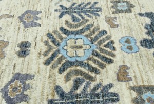 Cream Floral Oushak Peshawar 9'3X12'8 Pakistan Oriental Rug