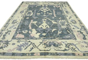Gray Floral Oushak Peshawar 8'6X10 Pakistan Oriental Rug