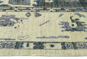Gray Floral Oushak Peshawar 8'6X10 Pakistan Oriental Rug