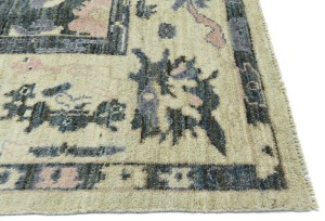 Gray Floral Oushak Peshawar 8'6X10 Pakistan Oriental Rug