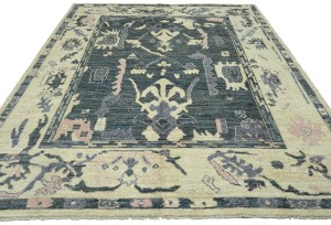 Gray Floral Oushak Peshawar 8'6X10 Pakistan Oriental Rug