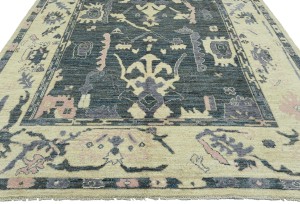 Gray Floral Oushak Peshawar 8'6X10 Pakistan Oriental Rug