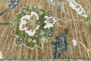 Caramel Brown Floral Oushak Peshawar 8'5X9'8 Pakistan Oriental Rug