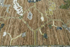 Caramel Brown Floral Oushak Peshawar 8'5X9'8 Pakistan Oriental Rug
