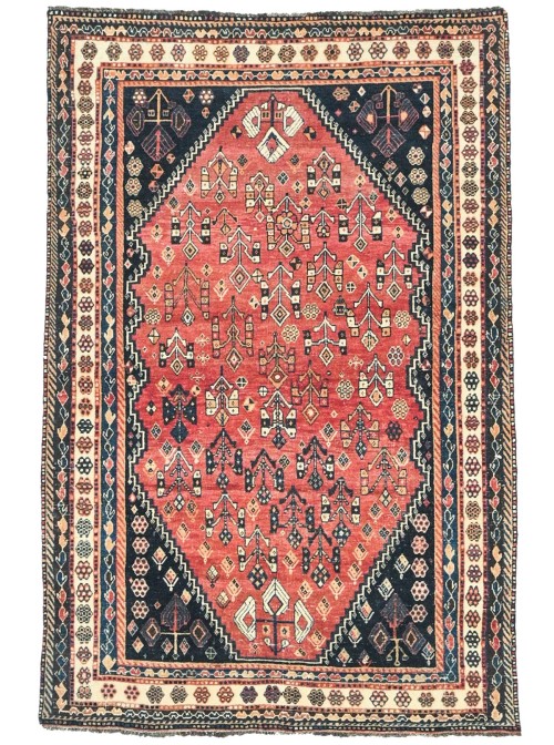 Antique Muted Red Tribal 5X7'5 Distressed Vintage Oriental Rug