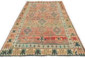 Antique Muted Tribal 5X9 Distressed Vintage Oriental Runner Rug