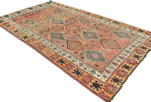 Antique Muted Tribal 5X9 Distressed Vintage Oriental Runner Rug