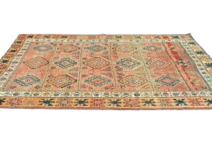 Antique Muted Tribal 5X9 Distressed Vintage Oriental Runner Rug