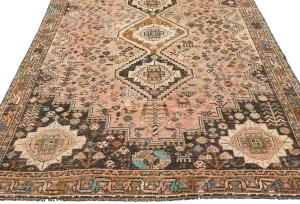 Antique Muted Rusty Pink Tribal 5X8 Distressed Vintage Oriental Rug