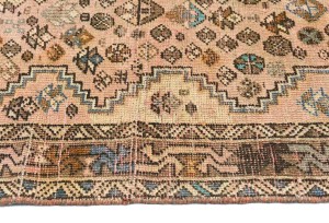 Antique Muted Rusty Pink Tribal 5X8 Distressed Vintage Oriental Rug
