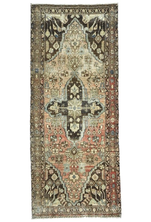 Antique Muted Tribal 3X8 Distressed Vintage Oriental Runner Rug