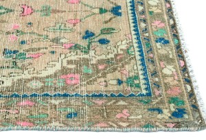Antique Muted Peach Tribal 3'2X9'6 Distressed Vintage Oriental Runner Rug