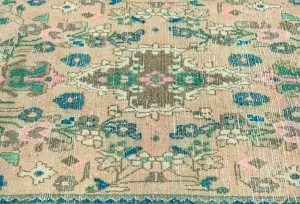Antique Muted Peach Tribal 3'2X9'6 Distressed Vintage Oriental Runner Rug