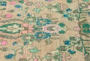 Antique Muted Peach Tribal 3'2X9'6 Distressed Vintage Oriental Runner Rug