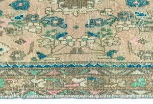 Antique Muted Peach Tribal 3'2X9'6 Distressed Vintage Oriental Runner Rug