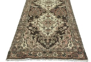 Antique Muted Brown Tribal 3'3X9'6 Distressed Vintage Oriental Runner Rug