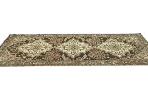 Antique Muted Brown Tribal 3'3X9'6 Distressed Vintage Oriental Runner Rug