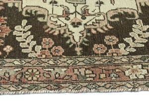 Antique Muted Brown Tribal 3'3X9'6 Distressed Vintage Oriental Runner Rug