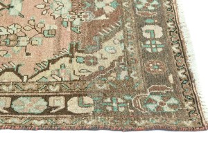 Antique Muted Salmon Tribal 3'3X9'7 Distressed Vintage Oriental Runner Rug