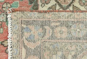 Antique Muted Salmon Tribal 3'3X9'7 Distressed Vintage Oriental Runner Rug