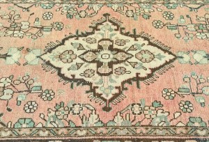 Antique Muted Salmon Tribal 3'3X9'7 Distressed Vintage Oriental Runner Rug