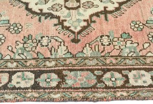 Antique Muted Salmon Tribal 3'3X9'7 Distressed Vintage Oriental Runner Rug