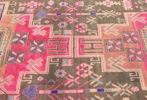 Antique Muted Pink Tribal 4X9 Distressed Vintage Oriental Runner Rug
