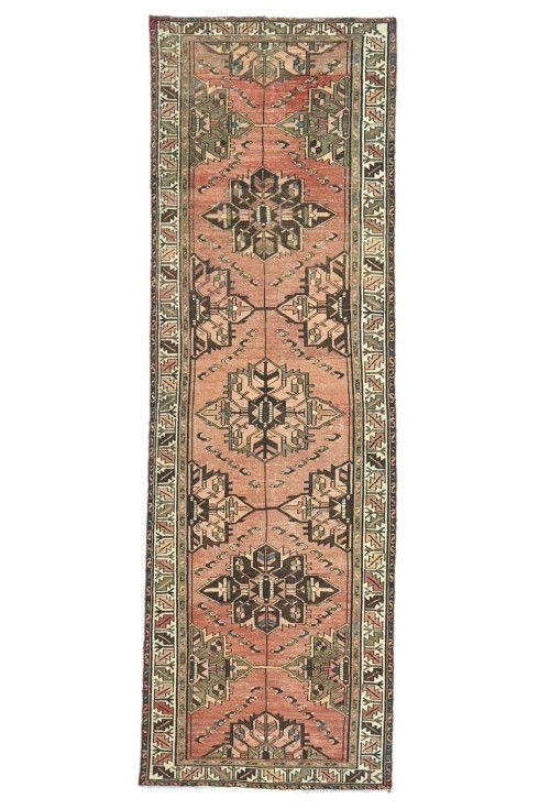 Antique Muted Tribal 3X10 Distressed Vintage Oriental Runner Rug