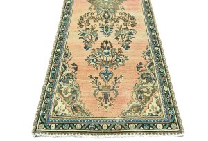 Antique Muted Peach Tribal 3X9 Distressed Vintage Oriental Runner Rug