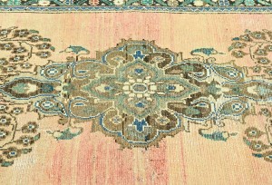 Antique Muted Peach Tribal 3X9 Distressed Vintage Oriental Runner Rug