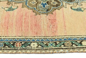Antique Muted Peach Tribal 3X9 Distressed Vintage Oriental Runner Rug